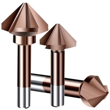 Fasenfräser 3 flöten 90 Grad Fase M35 Kobalt Senker Entgraten Reiben for Edelstahl Metallbearbeitung(40mm)