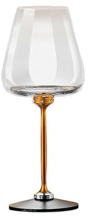Crazyview Rotweinglas, drehbares Rotweinglas, automatisches Dekantieren, 2-in-1-Glasbecher Dekanter und Weinglas für Wein Whisky, 500 ml, Zylinderform, Gold, Yellow