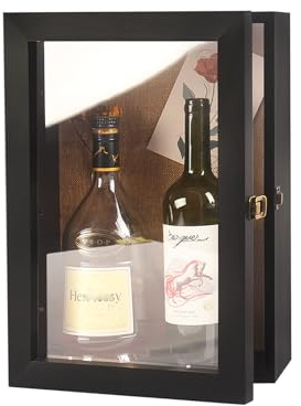 WANMEIZI 11x16 Red Wine Bottle Display Case Large Deep Shadow Box,for Showcase Photos,Keepsake, Champagne,Liquor,Whiskey Bottles