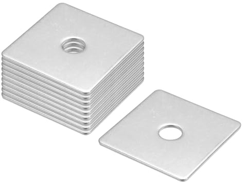 QUARKZMAN Arandela Cuadrada, 10 Piezas M10x50x50x2mm Arandelas de Placa Cuadrada de Acero Inoxidable 304 Pads Planos Espaciadores Juntas para Sujetadores de Hardware