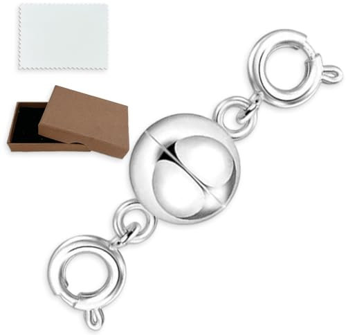 GYHWOFUL Magnetverschluss Kette, Kettenverlängerung Sterling, Magnet Kettenverschluss Silber 925 für Armbänder, DIY Jewellery Making Accessories, Halskette, Verlängerungskette