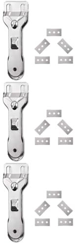 Amosfun 3 Ensembles grattoir à Verre Lame Ultime raclettes de Nettoyage grattoir pour Plaque Induction grattoirs de Maintien Propre grattoir de Nettoyage de Verre Acier Inoxydable Silver