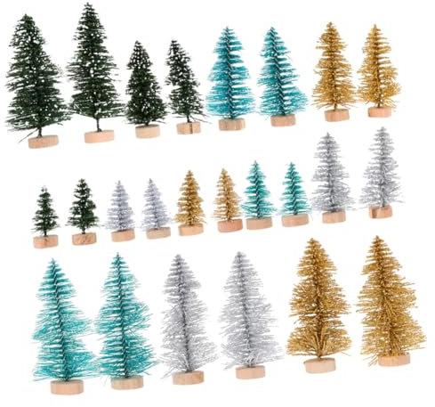 FONDOTIN 24stücke Mini-weihnachtsbäume Mit Dreistöckiger Struktur Für Tür Und Wanddekorationen Für Festliche Partys Und Hochzeiten Langlebiges Material Für Weihnachtsdeko