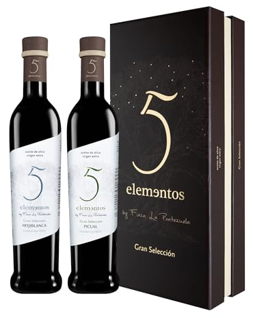 5 Elementos Gran Selección Estuche Premium de Aceite de Oliva Virgen Extra 2x500ml - AOVE Español de Nueva Cosecha - Aceite Gourmet para Regalar (Picual y Hojiblanca)