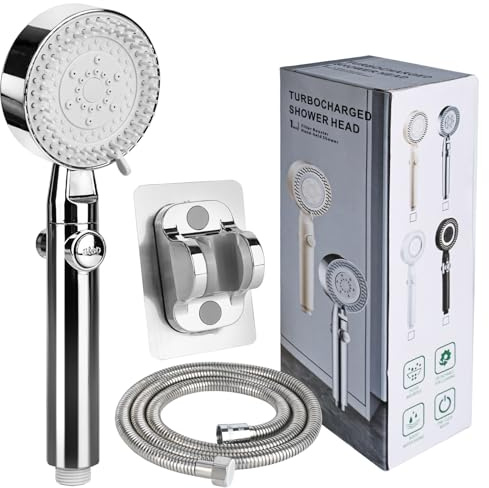 YYTECH Duschkopf mit Schlauch, Duschkopf Wassersparend, Handbrause Dusche Wassersparend, Brausekopf Dusche mit 5 Strahlarten und Stoppfunktion, Hochdruck Shower Head für Hartes Wasser