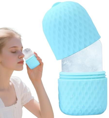 Rodillo Facial de Hielo Rodillo De Hielo De Silicona Para Ojos | Asa Ergonómica Herramientas De Cuidado Facial Portátil Para Viajes Casa Escuela Y Diario