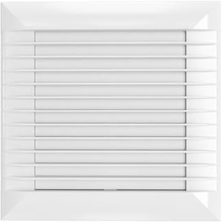Vlano FLAP 150 Badlüfter mit automatischen Jalousien, Standard, 150 mm, 230 m³/h Luftleistung, 38 dB(A), Weiß starker Raumventilator, Badlüfter mit automatischem Verschluss, IP 24