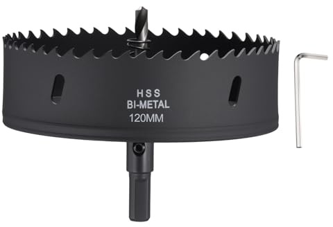 CoCud 4-23/32 120mm Hole Saw M42 Bi-Metal Hole Cutter for Metal Black