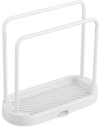 Supporto per strofinacci, organizer per lavello, vassoio per lavello da cucina, supporto per panno, 20 x 9 x 20 cm, supporto staccabile per spugna con vassoio di drenaggio per cucina, stracci