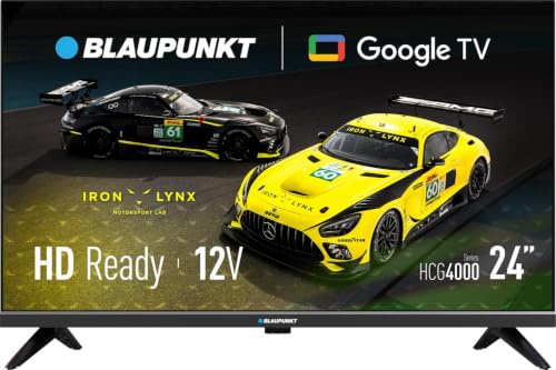 BLAUPUNKT Smart TV 24 HD Ready LED – 24HCG4000S | Compatible 12V (adaptador no incluido), Google TV, WiFi, Bluetooth 5.0, DVB-T/T2/C/S/S2, HDMI, USB, Chromecast, Negro