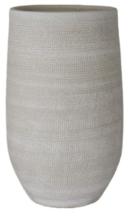 Bodenvase Tokio 50cm - leicht konisch, Creme grau, Keramik, Ø25cm CreaFlor Home