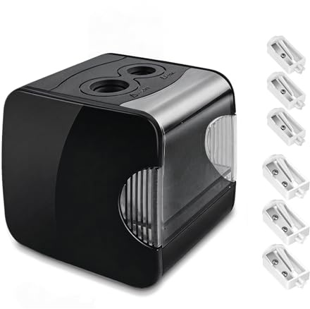 Temperamatite Elettrico Automatico USB, 6 Lame, Temperamatite Elettrico con Funzionamento a Batteria per Scuola, Ufficio(6-12mm)