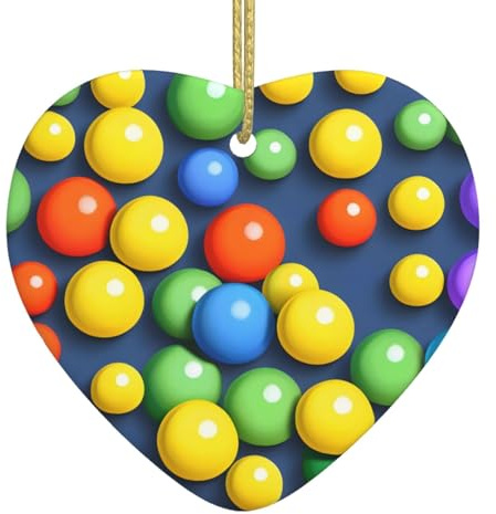 Albero di Natale in ceramica appeso amore ornamento WHJDPP palline colorate stampate può aggiungere un tocco romantico a festival o feste