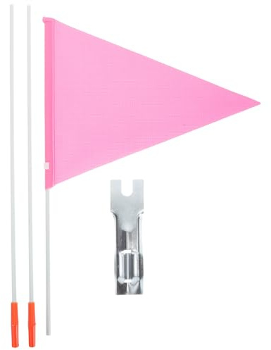 Hohopeti Safety Flag Pink Wear Resistant Pole with Glass Fiber Bike | Compact Simple Appearance, Strong Wind Resistance and Impact Resistance, Easy Storage, for Bike and Car