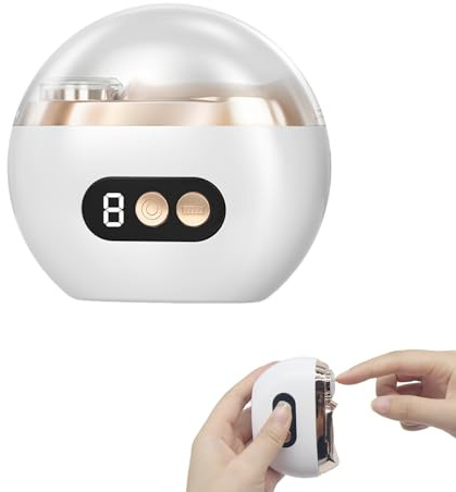 MAOYING Coupe-ongles électrique 3 en 1 multifonction - Lime à ongles électrique - Polissage avec LED 3 vitesses - Ultra silencieux -Blanc