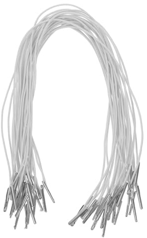 TOMETURE Cordoncini Elastici di Colore Chiaro in Polipropilene Punte Sicure e Lisce, Confezione da 25 Pezzi, Corde Elastiche Facili da Usare per Maschere e Cappelli