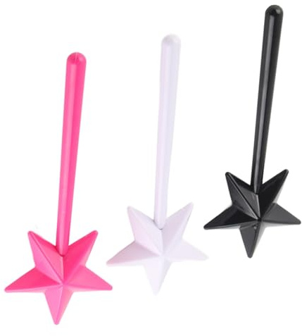 Gucagle Bacchetta Magica Saliera e Pepiera 3 Pezzi Bastoncini Magici a Forma di Stella Ricaricabili Dispenser di Spezie per Tavolo da Pranzo Plastica Rosa Nero Bianco