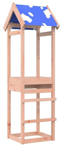 Spielturm aus massivem Douglasienholz, 52,5 x 46,5 x 195 cm, mit Schaukel, Rutsche und Kletterstruktur für den Außenbereich