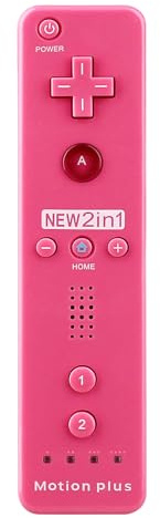 OSTENT 2 in 1 Fernbedienung Errichtet in Motion Plus Kompatibel für Nintendo Wii Konsole Spiel Farbe Pink