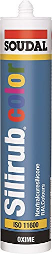 Soudal Silirub Color RAL 7016 - Cartucho de silicona, 300 ml, color gris antracita