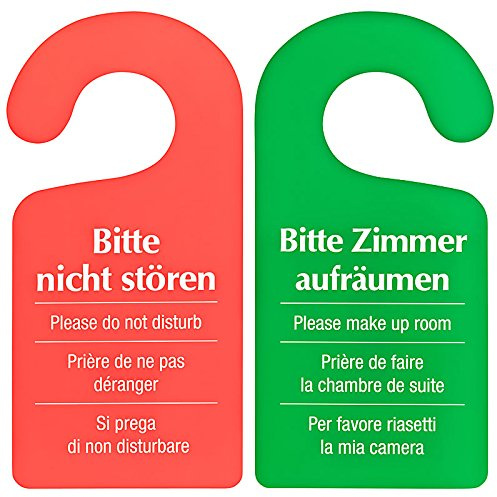 50 Stück Türschild Hotel Bitte nicht stören - Zimmer aufräumen rot/grün