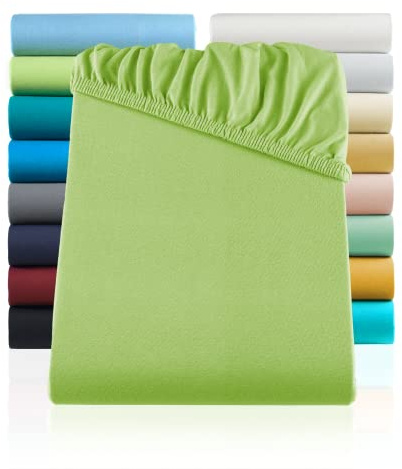 SHC by BaSaTex Jersey Spannbettlaken, 2er Pack, 70x140, Apfel Grün | 100% Baumwolle, Kinder Bettlaken, Spannbetttuch Spannleintuch für Kinderbett und Babybett