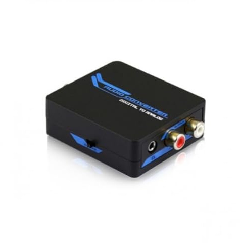 DCU CONVERTIDOR DIGITAL TOSLINK COAXIAL A SALIDA ANALÃ“GICA RCA Y JACK 3.5MM