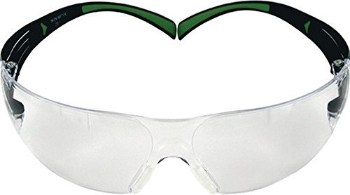 Schutzbrille Bügel schwarz grün, PC-Scheibe klar, EN166 EN170