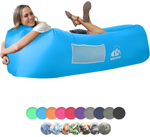 WEKAPO Divano gonfiabile ad aria, portatile, impermeabile e anti-perdite d'aria, ideale per cortile, spiaggia, viaggi, lago, campeggio, picnic e festival musicali