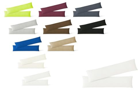 EXKLUSIV HEIMTEXTIL Kissenbezug Hülle Doppelpack mit Reißverschluss 40 x 145 cm Jersey Weiss