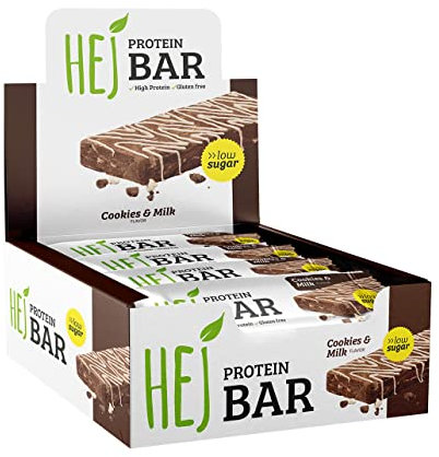 HEJ Bar | High Protein Eiweißriegel Snack | Cookies & Milk - 12 x 60 g