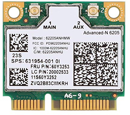 ASHATA Mini Tarjeta de Red Inalámbrica para para Thinkpad,Tarjeta WiFi Banda Dual 2.4G / 5GHz Tarjeta de Red 300 Mbps para para Zhaoyang, 802.11N Mini PCI-E WiFi Tarjeta de Red