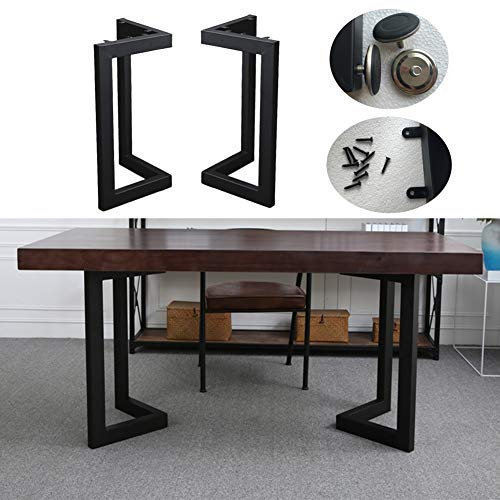NWHJ 2X Tischkufen Gestell 72cm Höhe, Groß Metall Tischbein für Möbel, Bankkufen, Esstischgestell, Industrial Modern,Schwarz
