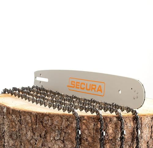 SECURA 4x Sägekette + Schwert 40cm 325 66 TG 1,5mm kompatibel mit Jonsered Makita Partner Motorsägen