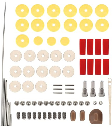 Kit de Reparación y Mantenimiento de Flauta - Juego de Bricolaje Práctico Con Almohadillas, Piezas y Accesorios para Instrumentos Musicales