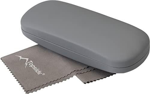 TOPSIDE Hardcase Brillenetui Dunkelgrau Softtouch - inklusive Microfasertuch