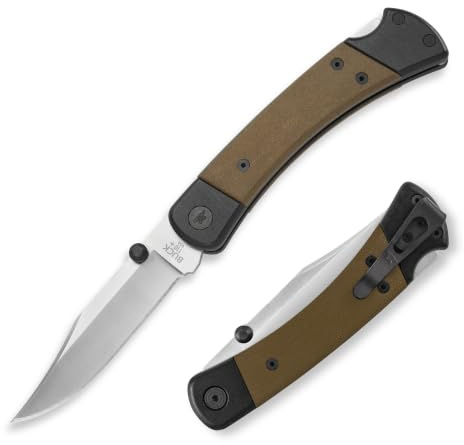 Buck Knives 110 Hunter Sport Klapp-Taschenmesser, Aluminium-Schraubgriff, 9,5 cm Clip-Point S30V Stahlklinge mit Taschenclip