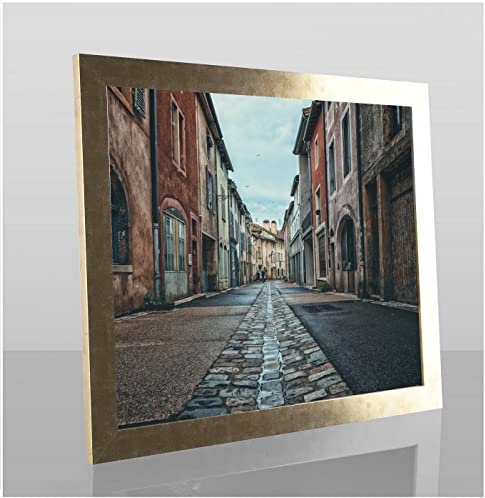 Orion Deluxe Bilderrahmen Posterrahmen 98x33 cm Puzzlerahmen Farbe Gold Antik Kunstglas Klar Hintergrund Weiss