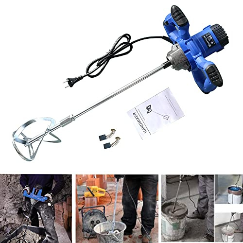 Cement Mixer Drill, 2600W Electric Plaster Paddle Mixer, Cordless Paint and Mortar Mixer, Electric Stirrer/Mixer Paddle with 6 Gear for Paint, Plaster, Cement, Concrete and Mortar