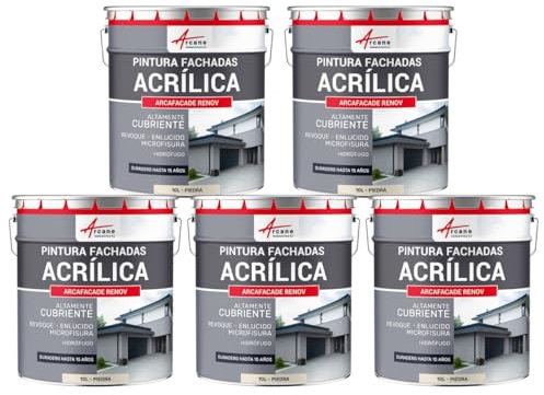 Acrylfassadenfarbe für Putz - ARCAFAÇADE RENOV Stein - RAL 090 90 10-5 x 10 L