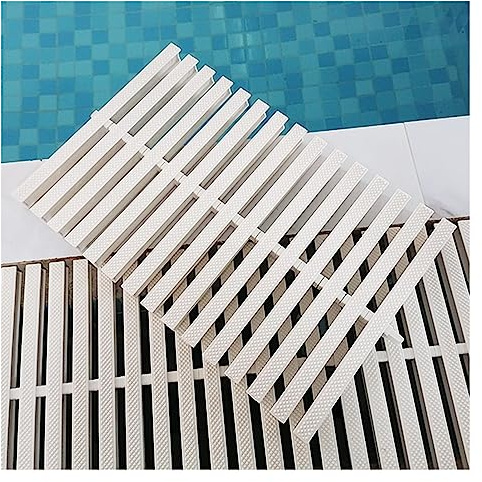 XPLKQXE Grille De Drainage pour Piscine, Capuchons De Drain en Plastique PVC， Drainage De La Sortie du Sol, Caillebotis Couvercle De Drainage (Couleur : White, Taille : 18cm)