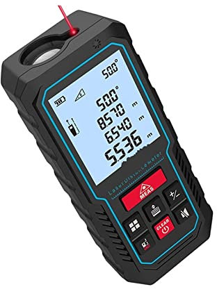 Samnuerly Télémètre de Mesure de Distance S2 Télémètre de Mesure Laser Mini télémètre de Distance Écran de résultat Rapide pour la Construction de Maisons Haute précision et précision (D5 100m)
