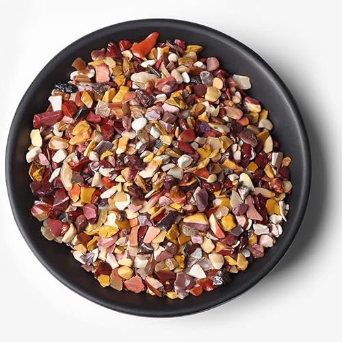 FUERLI 3–5 mm natürlicher gelber Kies und Jaspis-Kies, geeignet for Aquarienkies zu Hause FZUGEDRLI (Color : Mookaite, Size : 50g)