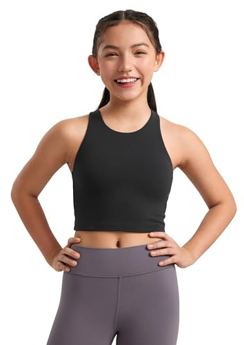 CRZ YOGA Dubbelfodrad Crop Linne för flickor Svart L