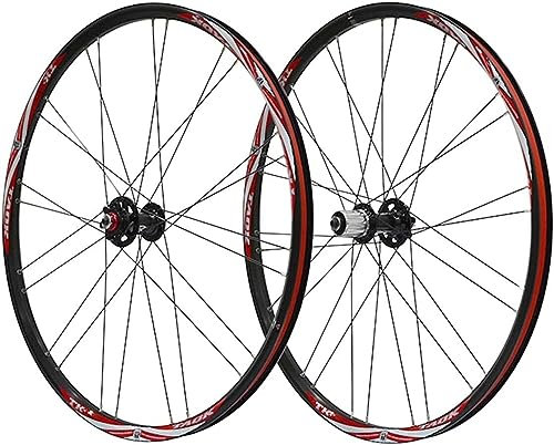 MDybf Radfahren Räder Mountainbike Scheibenbremse Laufradsatz 26 Schnellspanner Fahrrad Laufradsatz Fahrrad Laufrad Paar (Color : Rosso, Size : 26'')