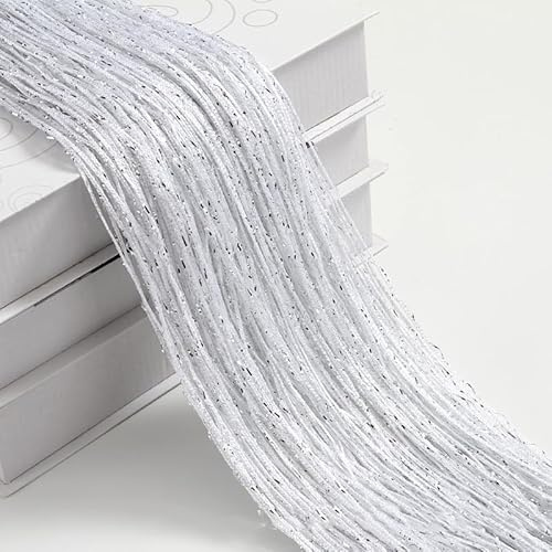 SYSUII 1 Stück Fadenvorhang Vorhang Dekovorhang 300 x 300 cm Türvorhang Hintergrundvorhang Seilvorhang Raumteiler Türvorhang Fadengardine Gardine für Insektenvorhang oder Raumteiler -Weiß