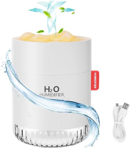 Nicoone Air Humidifier,500ml Portable Cool Mist Humidifiers with Night Light,USB Desktop Humidifier for Home Baby Bedroom Office Travel