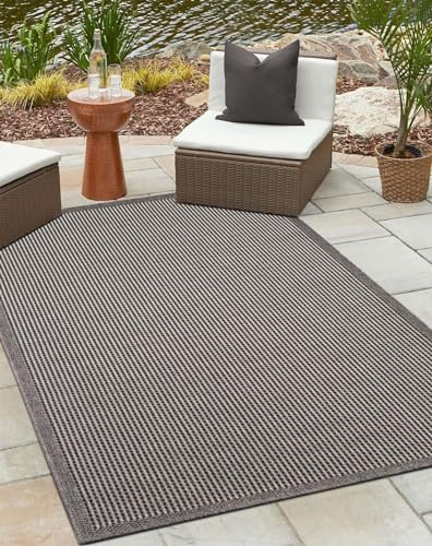 MY-RUG Outdoor Teppich wetterfest 140 x 200 cm, UV beständig & robust für Garten Terrasse, Balkon Küche & Wohnzimmer, kurzflor waschbarer Wohnzimmerteppich, Fiona II