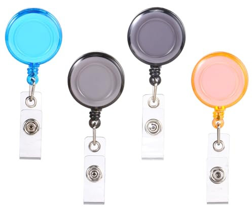 4 Stück Schlüsselanhänger Ausziehbar Schlüsselband Ausziehbar Ausweishalter Ausziehbar Ausziehbarer Schlüsselanhänger für Kartenhalter Schlüssel ID Card Holder Handy