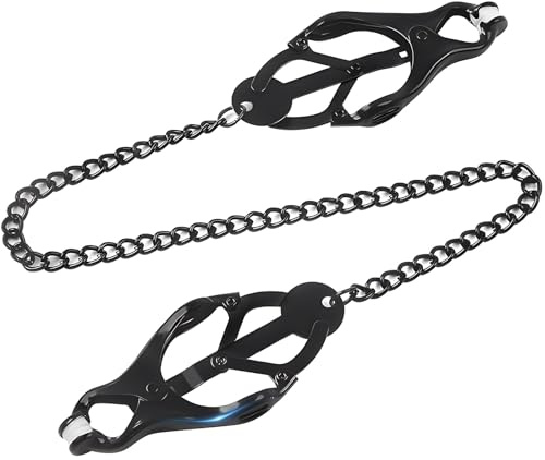 XoticPlayBondage Clover Clamps mit Kette – Nippelteaser, Brustwarzenklemmen, Nippelklammern, Brustklemmen, Nippel Brust Klammern